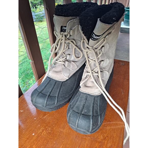 Quest Boots Shoes Size 10 Fawn Snow Beige Black Wos Pac-Fog - Picture 1 of 6